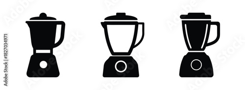 Black and white blender vector illustration for kitchen appliance and smoothie maker design needs