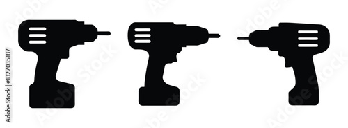 Discover cordless drill driver tools silhouette vector illustration for diy projects and crafts
