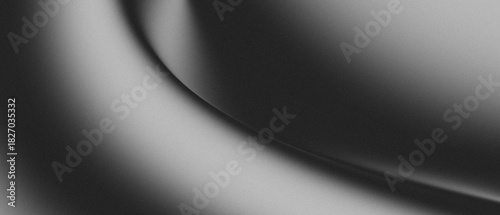 Grainy Grayscale Abstract Wave – Smooth Curved Gradient with Minimalist Light and Shadow Flow