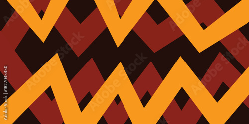 yellow brown zigzag stripes background tribal wallpaper vector illustration backdrop design