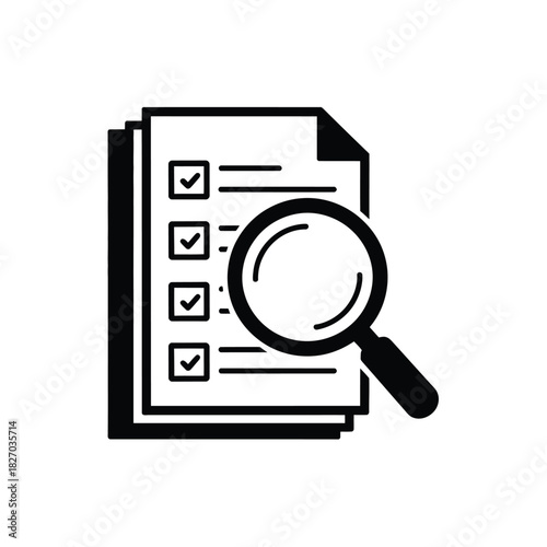 A magnifying glass rests on a checklist to represent auditing and verification.