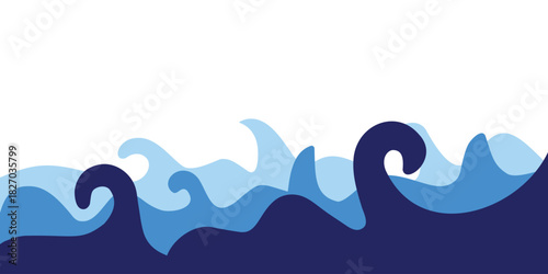 blue waves background abstract ocean wallpaper minimal vector illustration backdrop design