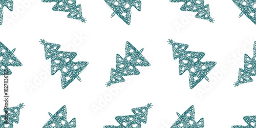 Christmas trees abstract seamless pattern, vector background, paper, wallpaper, fabric, wrapper