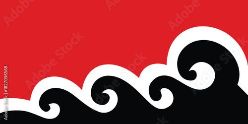 Fototapeta Naklejka Na Ścianę i Meble -  abstract black red decorative wallpaper minimal vector illustration background design ornament backdrop