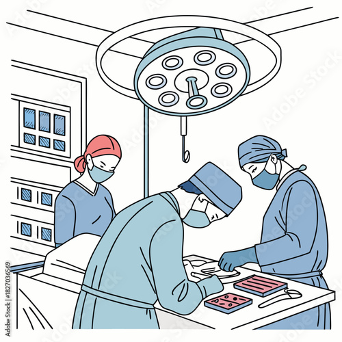 Medical Team Performing Surgery in Operating Room surgeons