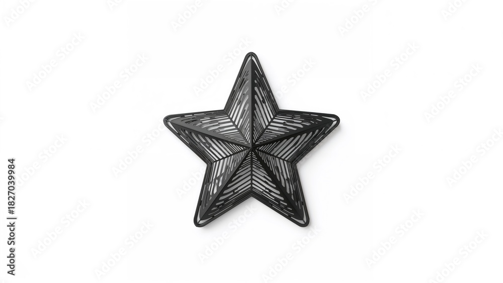 Fototapeta premium Star-shaped decorative object with intricate internal patterns, designed for aesthetic purposes. Artistic and modern craftsmanship. The shape of a star.