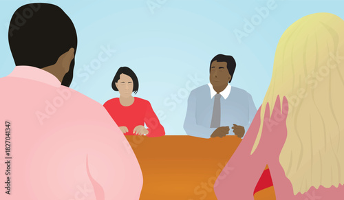 Business people meeting. vector illustration	