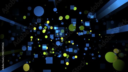 bryły,, cząstki, elementy, 3d, neon, geometria, wyrzut, efekty	