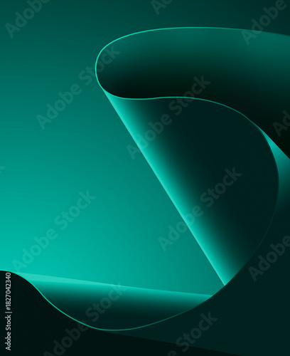 Teal Abstract Curved Shape Background with Modern Gradient Design