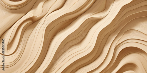 Elegant Soft Beige Abstract Fluid Wood-Inspired Swirl Texture Background for Luxury Interior Design, Modern Wall Art, and Premium Decorative Surfaces