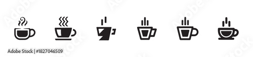 Coffee tea collection icon, vector collection of hot drink symbols, vector illustration EPS 10.
