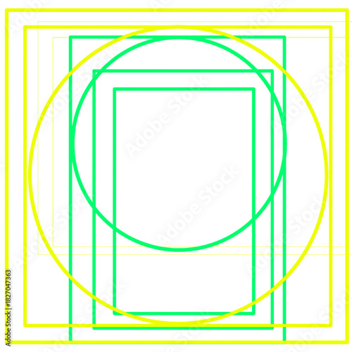 abstract line vector background with yellow and green colored frame