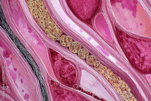 Microscopic View of Trichinella Spiralis Larvae within Muscle Tissue