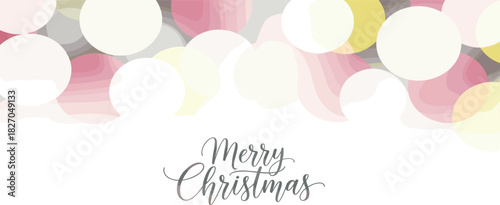 Merry Christmas Festive Banner Bokeh Lights and Holiday Wishes