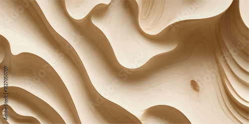 Modern Soft Beige Abstract Wave Texture Resembling Fluid Wooden Layers for Artistic Wall Panels, Premium Backgrounds, and Luxury Digital Designs