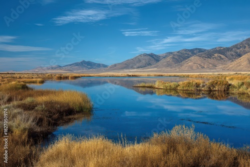 Serene Blue Waters of Duffurena Pond Number 20 in Washoe County, Nevada: A Natural Scenic Escape
