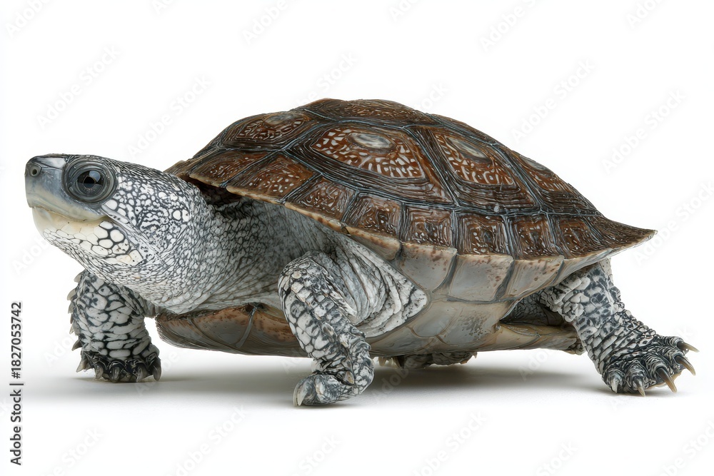 Obraz premium Ornate Diamondback Terrapin: A Close-Up of Malaclemys Terrapin Macrospilota in Its Natural Brackish Habitat