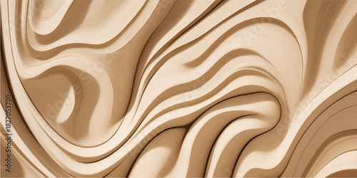 Elegant Soft Beige Abstract Fluid Wood-Inspired Swirl Texture Background for Luxury Interior Design, Modern Wall Art, and Premium Decorative Surfaces