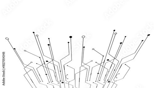 Vector abstract technology on a white background. Technology black circuit diagram.