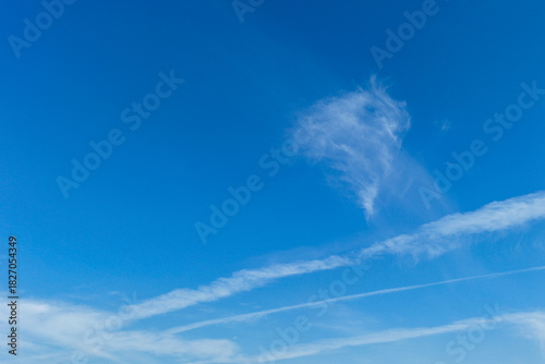 Sunny day with a mix of clouds in the blue sky