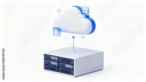 Wallpaper Mural Cloud storage and data backup A detailed illustration of secure data management and accessibility Torontodigital.ca