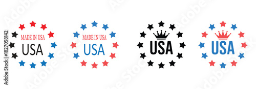 Show Your American Pride with These Made in USA Logos, Perfect for Patriotic Designs and Celebrating American Manufacturing and Independence Day Celebrations