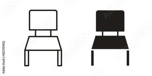 Chair icon flat simple icon. Liner version - stock vector.