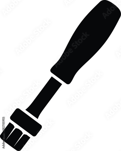 Wire brush  screwdriver tool icon for cleaning and maintenance