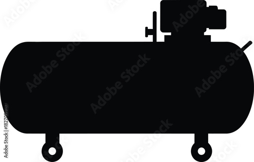 Air compressor silhouette black and white industrial equipment