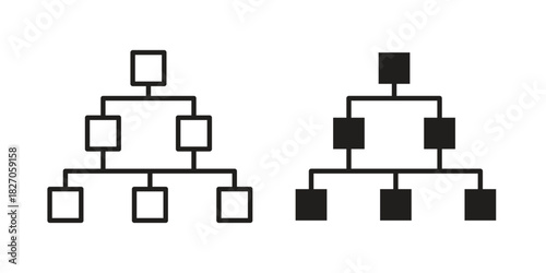 Chart tree icon flat simple icon. Liner version - stock vector.