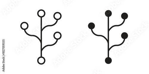 Code branch icon flat simple icon. Liner version - stock vector.