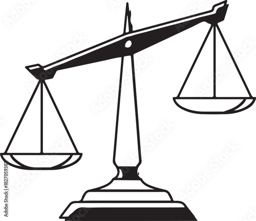 Scales of Justice Tilting in the Balance Illustration