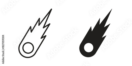 Comet icon flat simple icon. Liner version - stock vector.