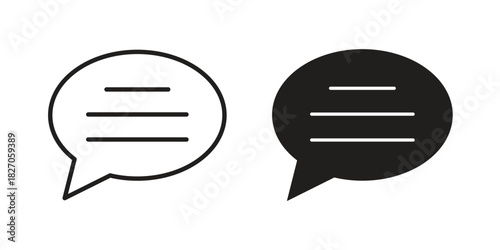 Comment icon flat simple icon. Liner version - stock vector.
