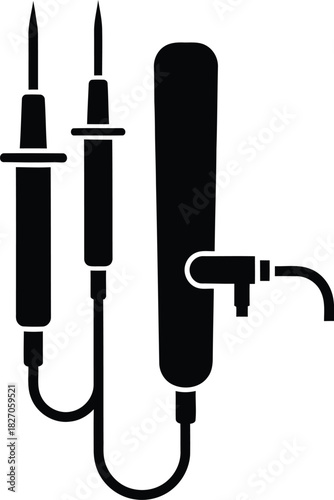 Electrical tester tool black and white simple icon