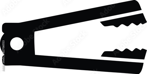 Black silhouette of open pliers or clamp tool