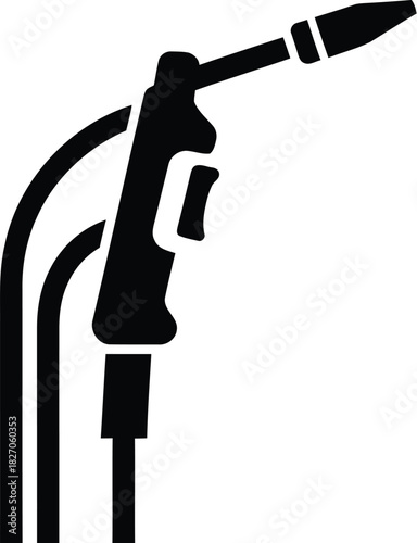 Welding torch silhouette industrial tool for metalworking and fabrication