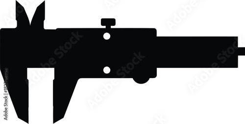 Vernier caliper tool silhouette precision measurement engineering instrument black