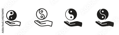 Find balance and harmony with these simple yin yang symbols, perfect for wellness brands and minimalist designs that evoke a sense of peace and tranquility.