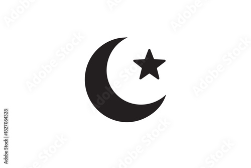 crescent star logo islamic flag emblem for cultural and religious use