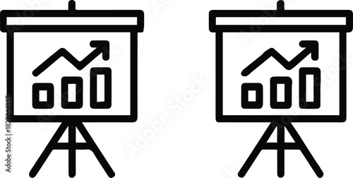 growth data visualization icon with bar chart and arrow trend