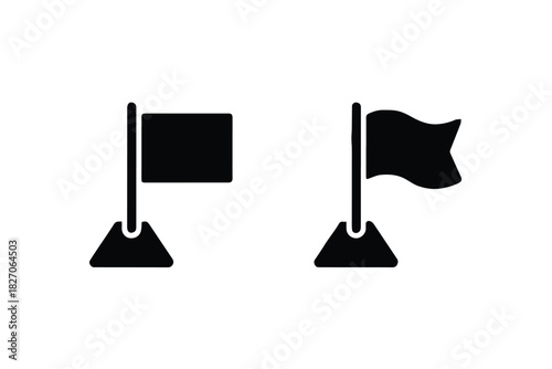 flag symbol collection pennant and wavy pennant icon vector