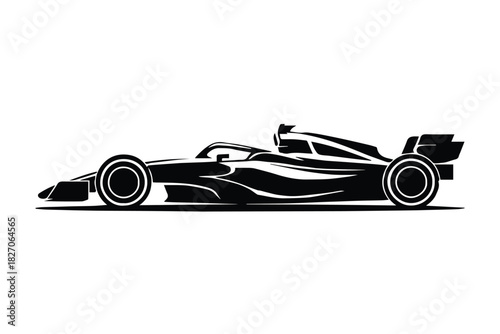 racecar vector side view single seater racing car silhouette