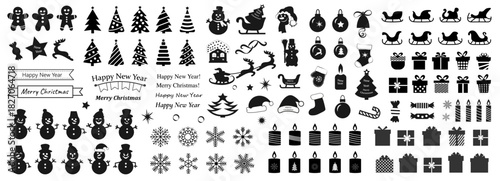 Christmas Vector Icon Set. Vector illustration
