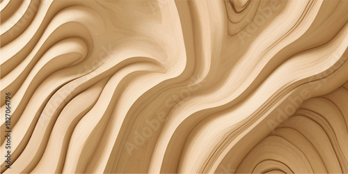 High-Resolution Layered Wood Sculpture Pattern with Smooth Organic Curves and Natural Beige Texture for Premium Digital Backgrounds and Artistic Branding Concepts