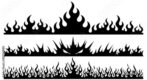 Fiery Borders - Decorative Flame Designs for Creative Projects.