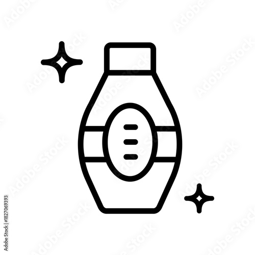 Cream or lotion outline icon. Skin care, body and face skin, moisturizer cream, lotion. Cosmetics container or jar symbol. Vector isolated illustration.
