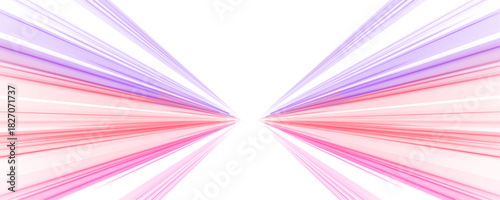 Blue and red light trails sweep through the night like energetic streams. Their glowing arcs create a sense of rapid acceleration. The composition highlights futuristic motion.