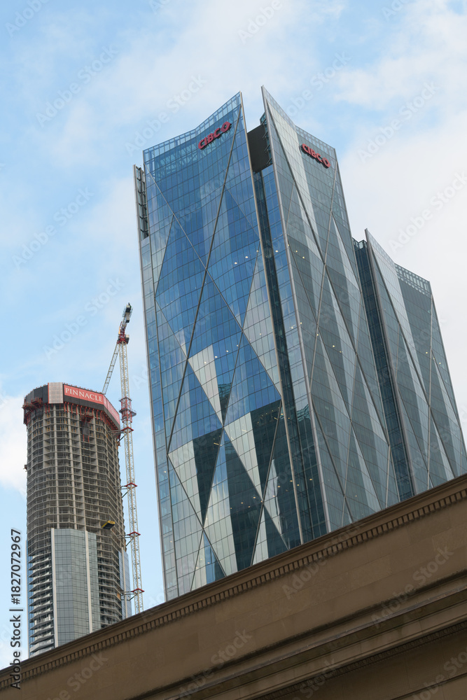 Fototapeta premium Canadian Imperial Bank of Commerce newly constructed headquarters known as CIBC Square complex at 81 and 141 Bay St Toronto