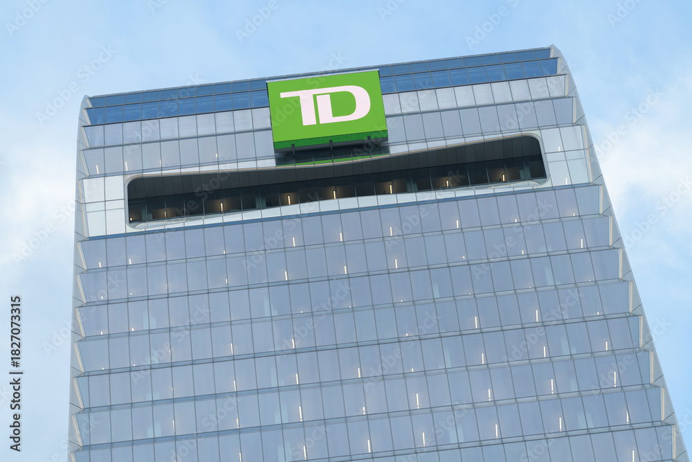 Fototapeta premium close-up roofline of TD Terrace, a corporate office, located at 160 Front St W, Toronto